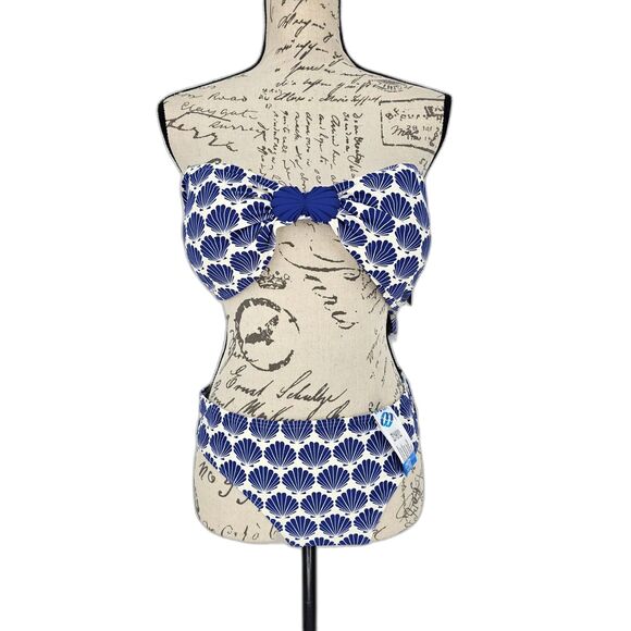 Kate Spade NY Shells Two Piece Bandeau and Bikini Set XL/L - Picture 2 of 16